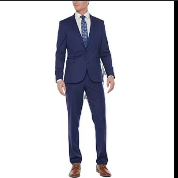 🔥 Take 50% OFF- J. Ferrar Slim Fit 2pcs Men’s Suit, Jacket 44R / Pant 36X30 - Picture 1 of 16